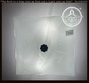 Quiet Harvest Etched Glass Ceiling Light *Note Chip*