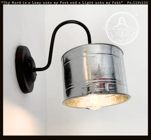 Galvanized Farm Bucket Wall Sconce