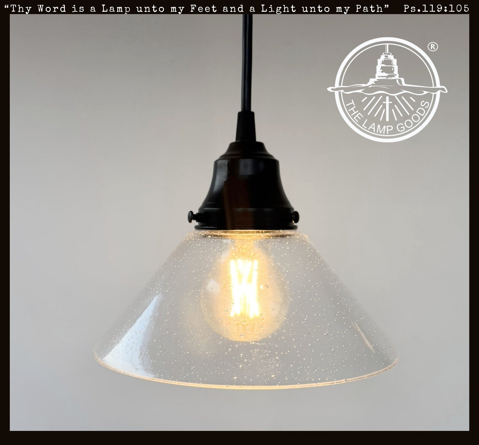 Classic Seeded Flared Glass Pendant