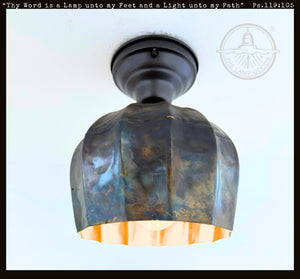 Forge Patina Flush Mount Ceiling Light