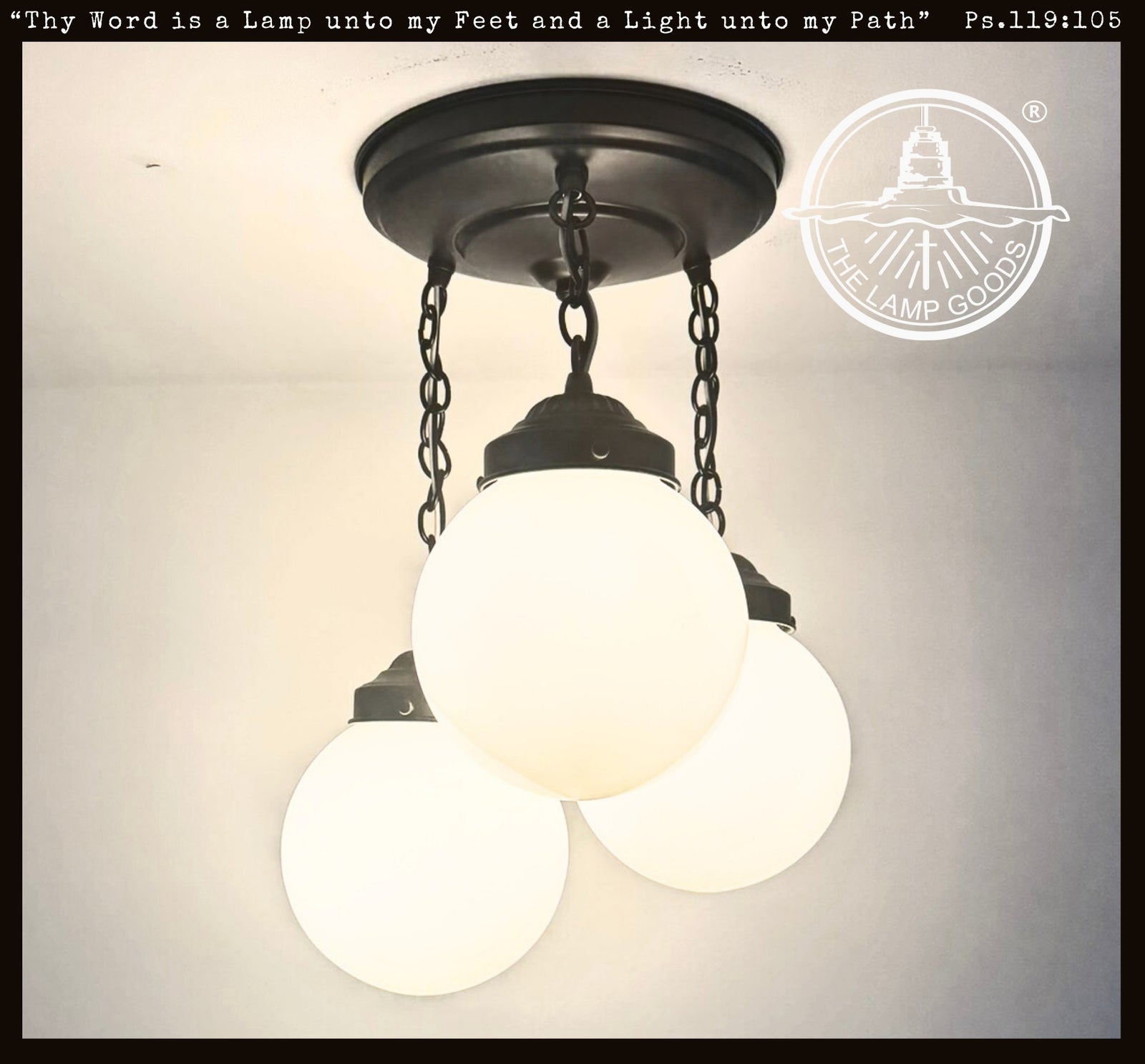 Farmstead Milk Glass Globe Trio Ceiling Light - The Lamp Goods