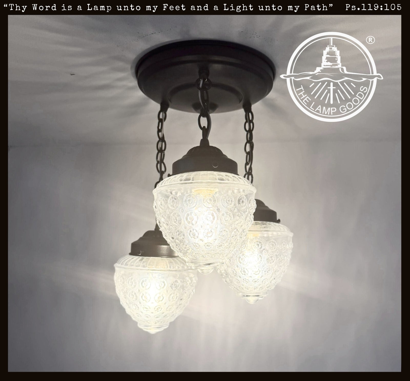 Heritage Hobnail Acorn Trio Ceiling Light - The Lamp Goods