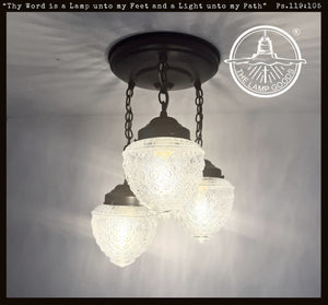 Heritage Hobnail Acorn Trio Ceiling Light