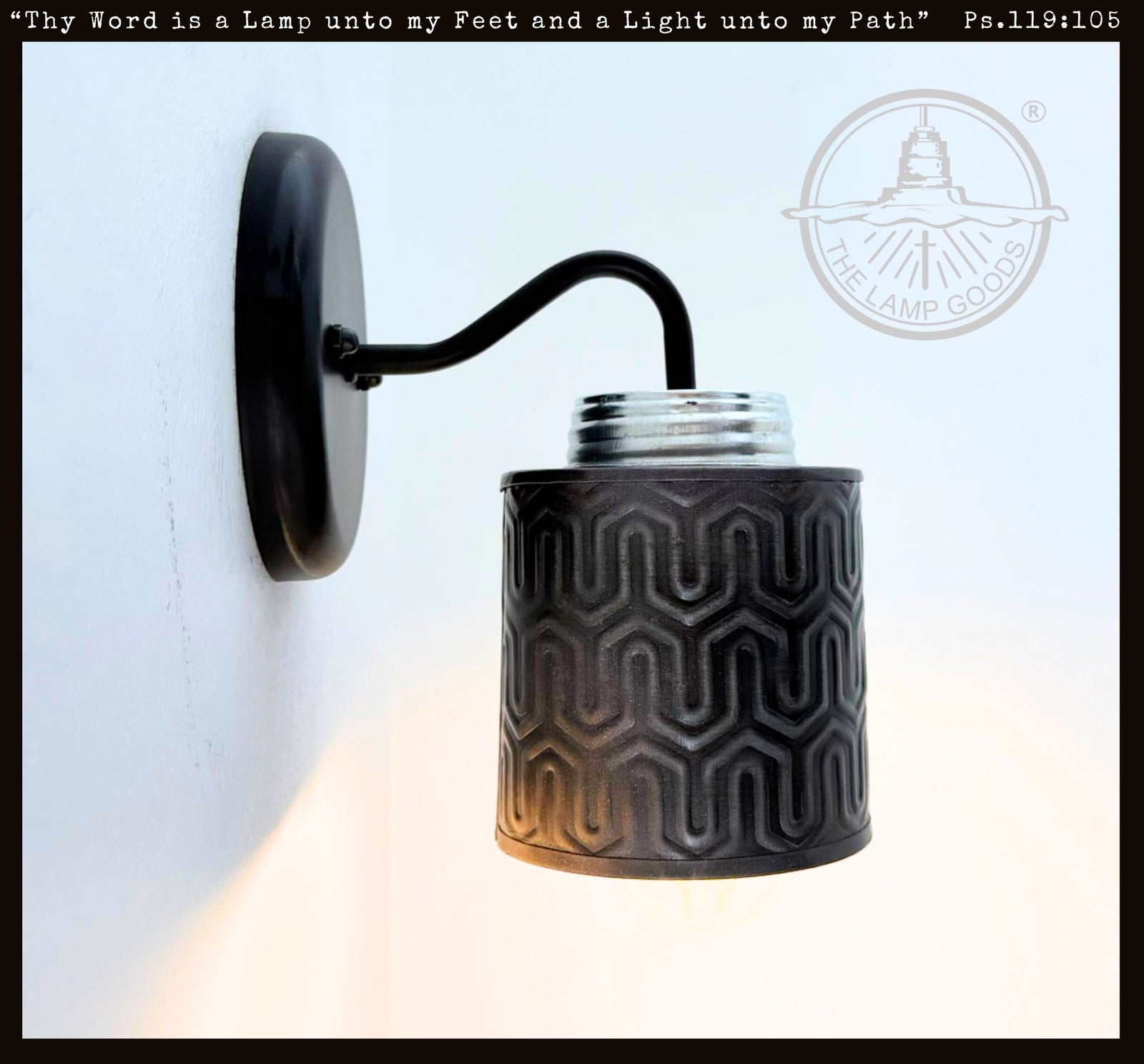 Petite Industrial Hexline Metal Wall Sconce - The Lamp Goods