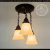 White Vintage Ribbed Ceiling Light Trio - The Lamp Goods