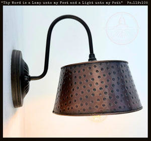 Gooseneck Rustic Hammered Copper Wall Sconce