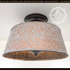 Ornate copper farmhouse ceiling light, 4-bulb, distressed finish, The Lamp Goods
