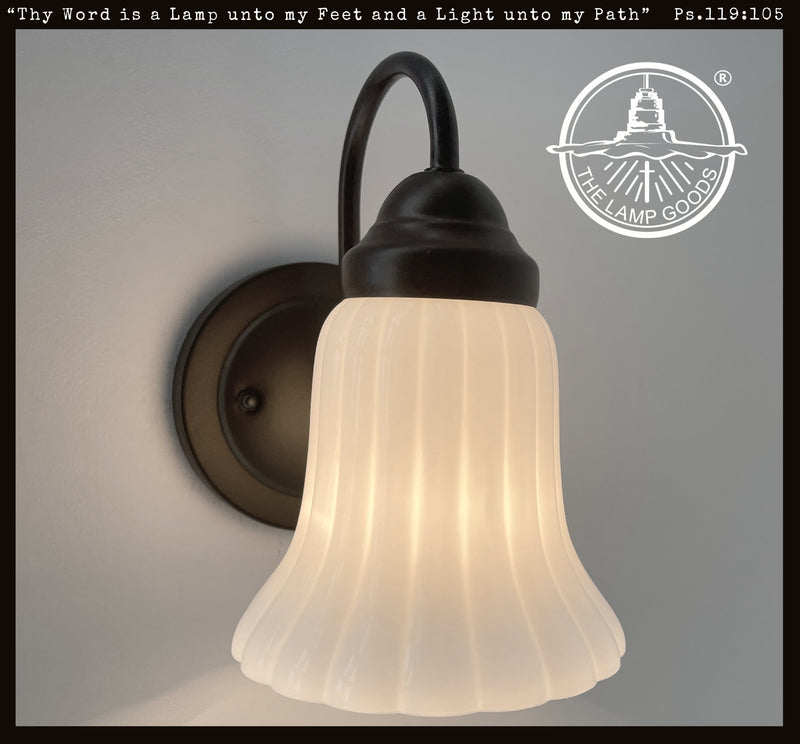 Fluted Milk Glass Wall Sconce - The Lamp Goods