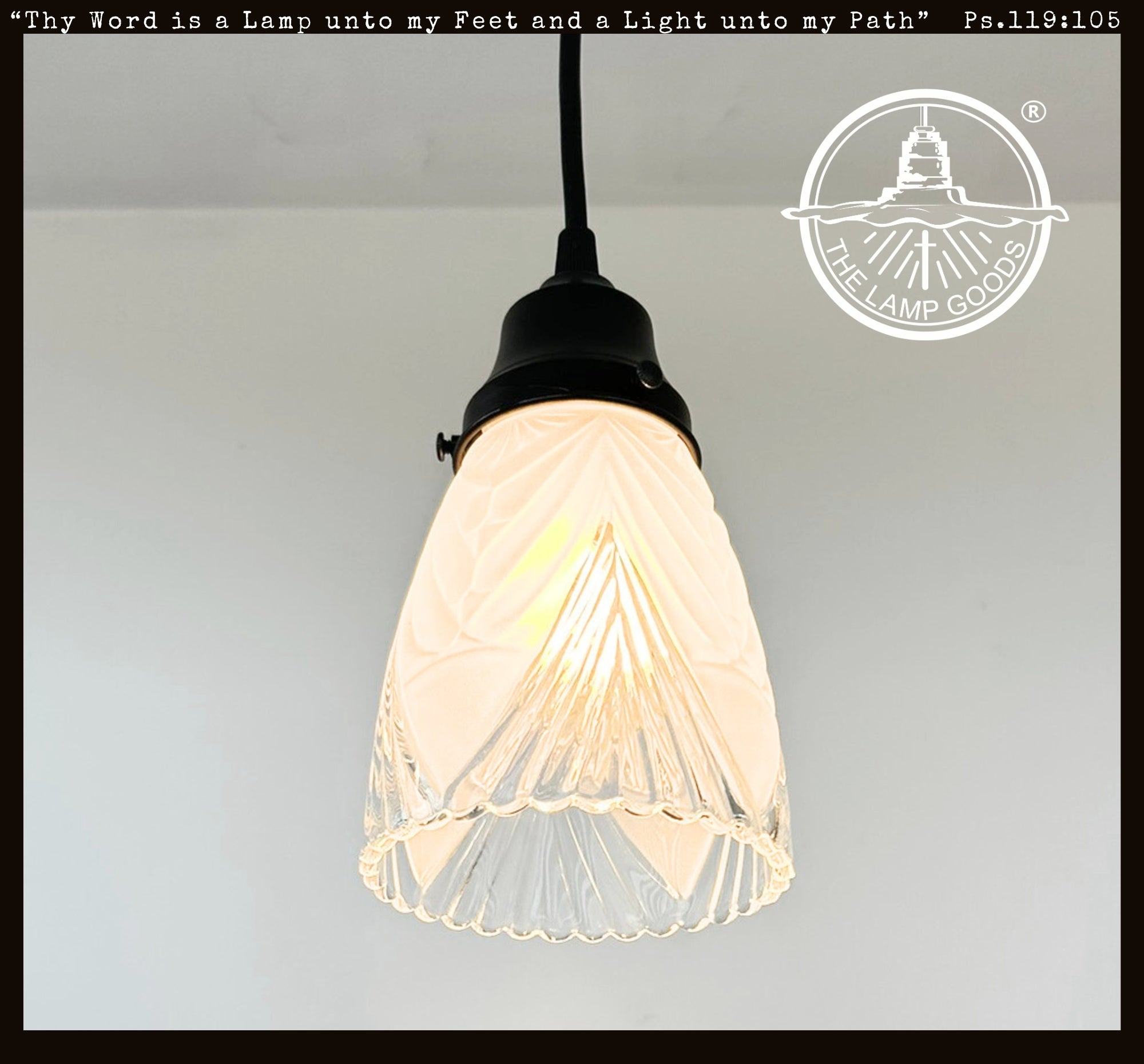 Clear And Frost Fan Ribbed Scallop Pendant Light/Wall Sconce