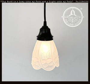 Frosted Embossed Fruit and Leaf Sconce or Pendant