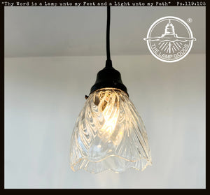 Heavy Pressed Vintage 1960's Pendant or Sconce