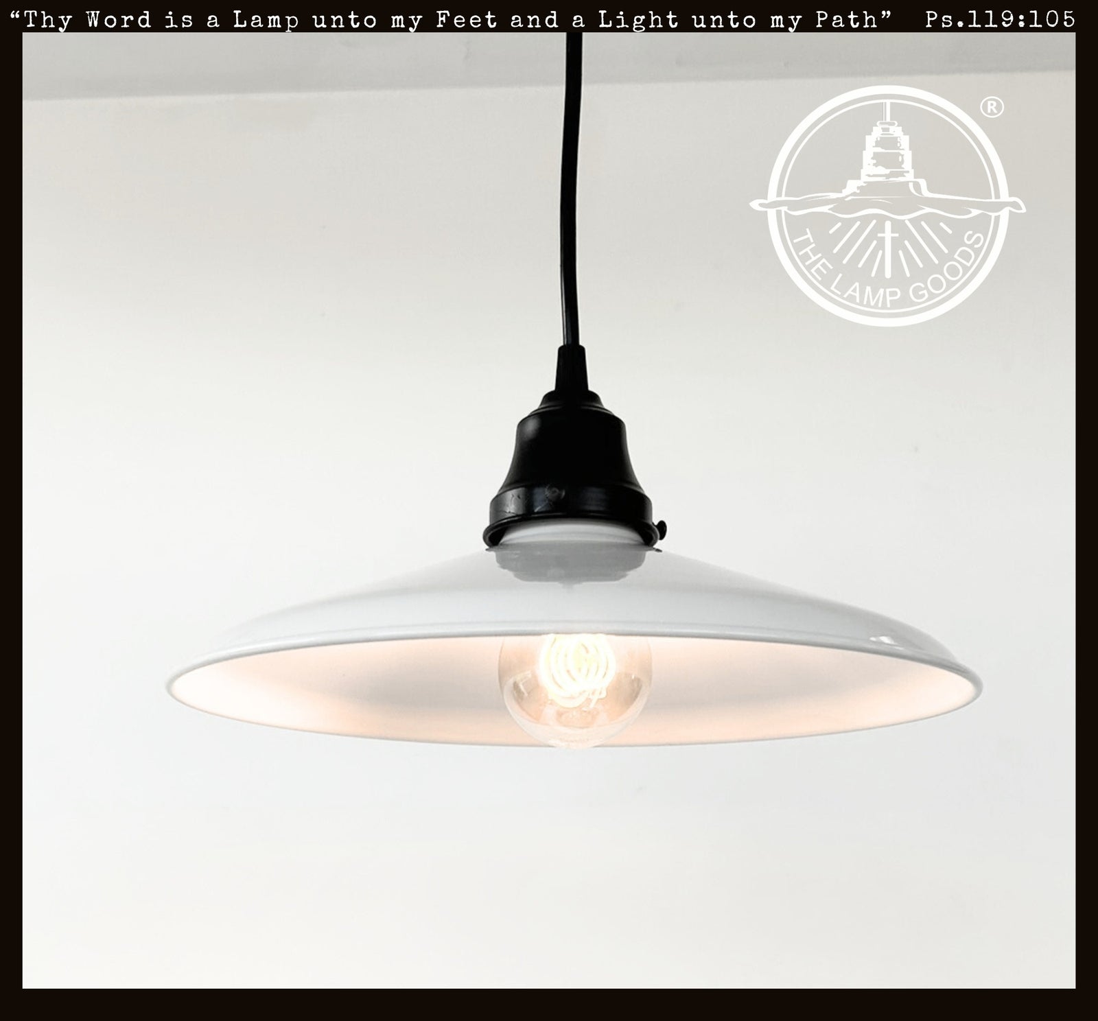 White Enamel Barn Pendant Light – Farmhouse Industrial Ceiling Fixture