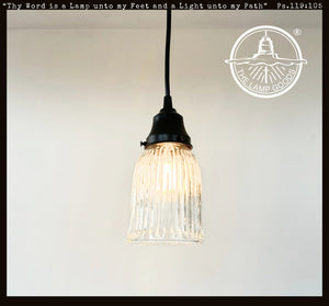 Tall Holophane Antique 1940's Pendant