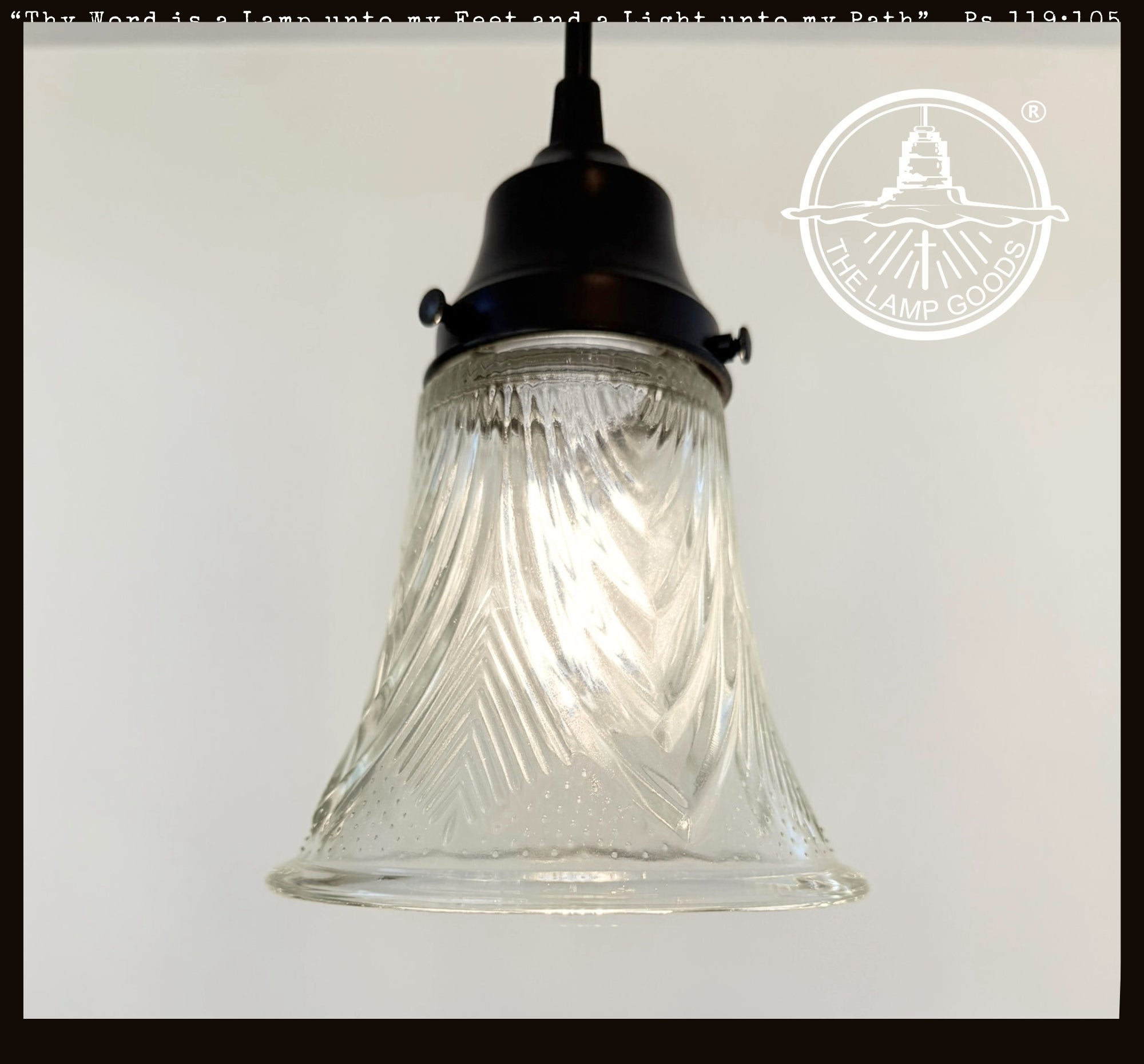 Clear Draped Chevron Art Deco Pendant