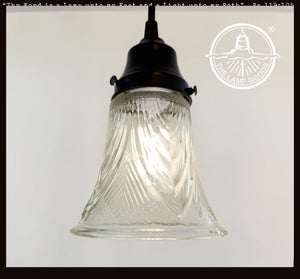 Clear Draped Chevron Art Deco Pendant