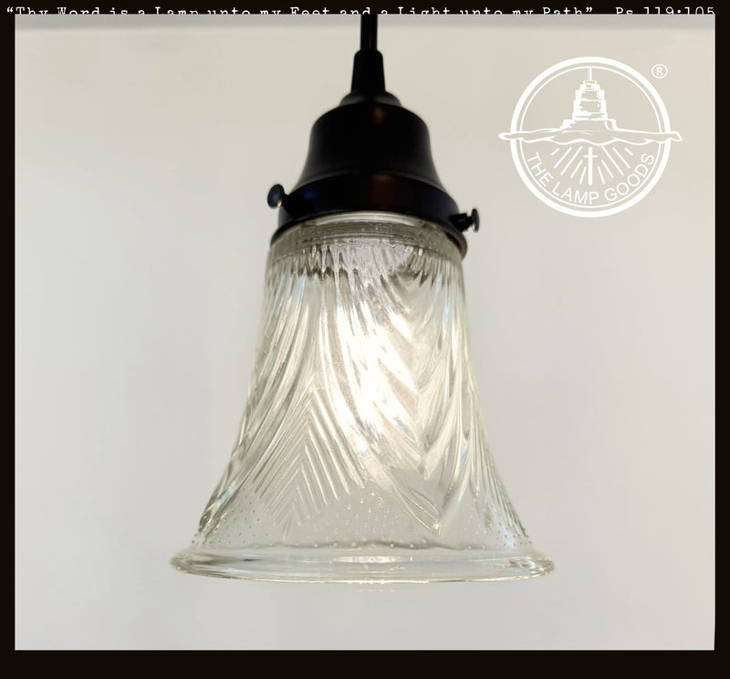 Clear Draped Chevron Art Deco Pendant