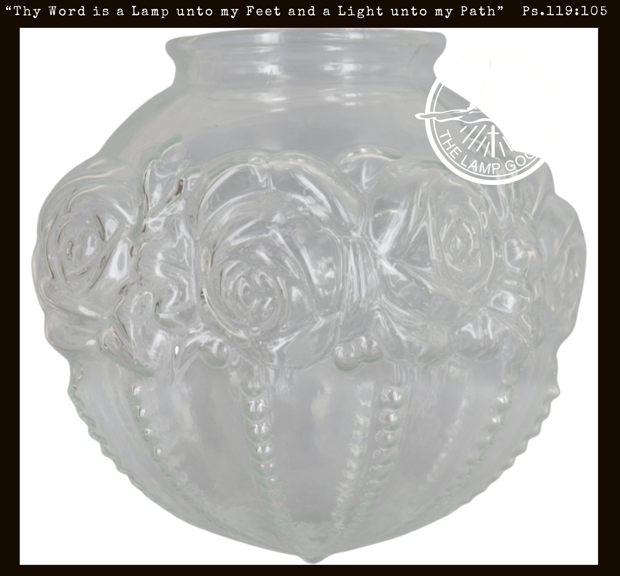 Embossed Antique Clear Glass Globe Replacement