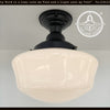 SCHOOLHOUSE Authentic Historical 1930's Antique Milk Glass Ceiling Light