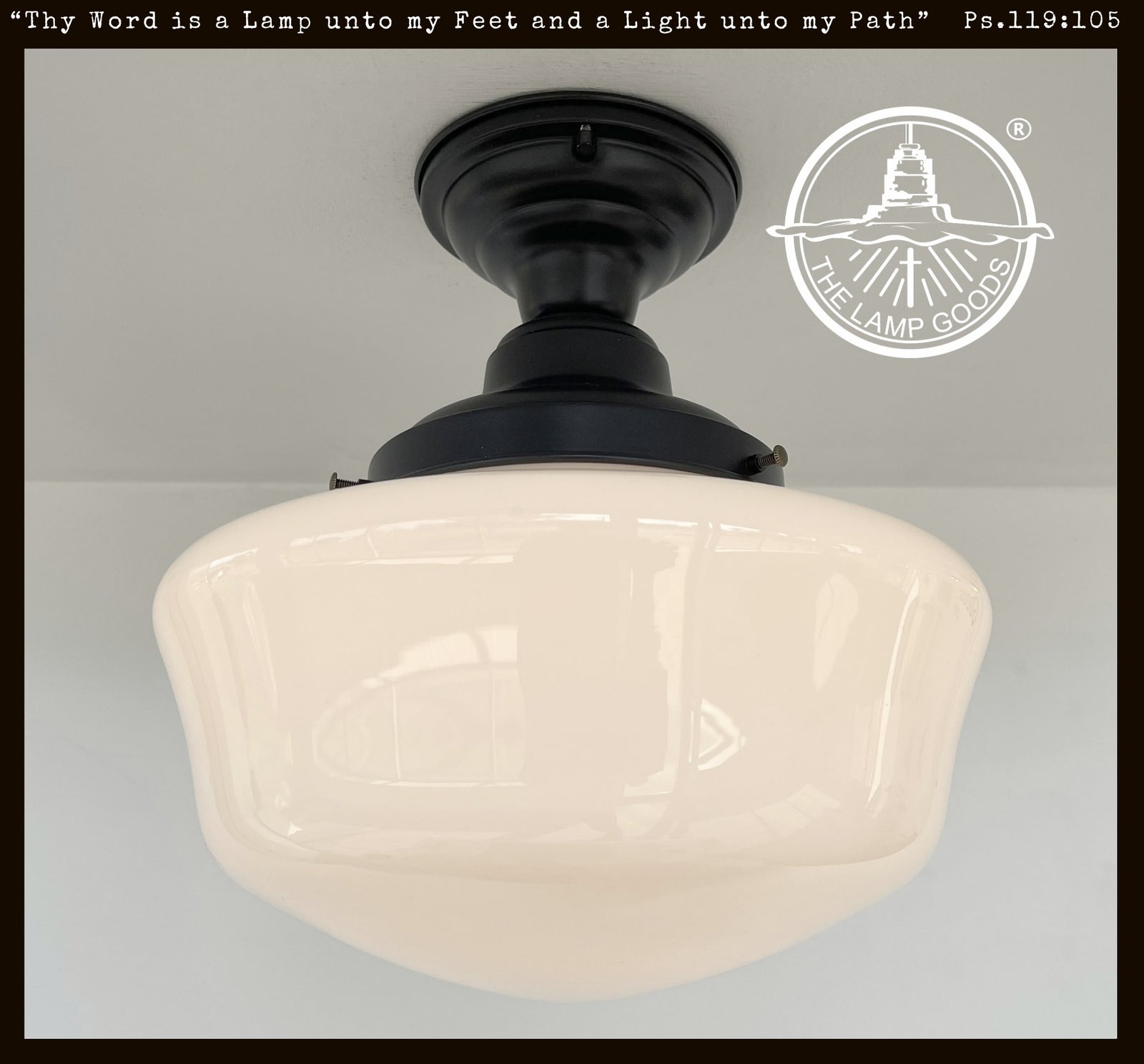 SCHOOLHOUSE Authentic Historical 1930's Antique Milk Glass Ceiling Light