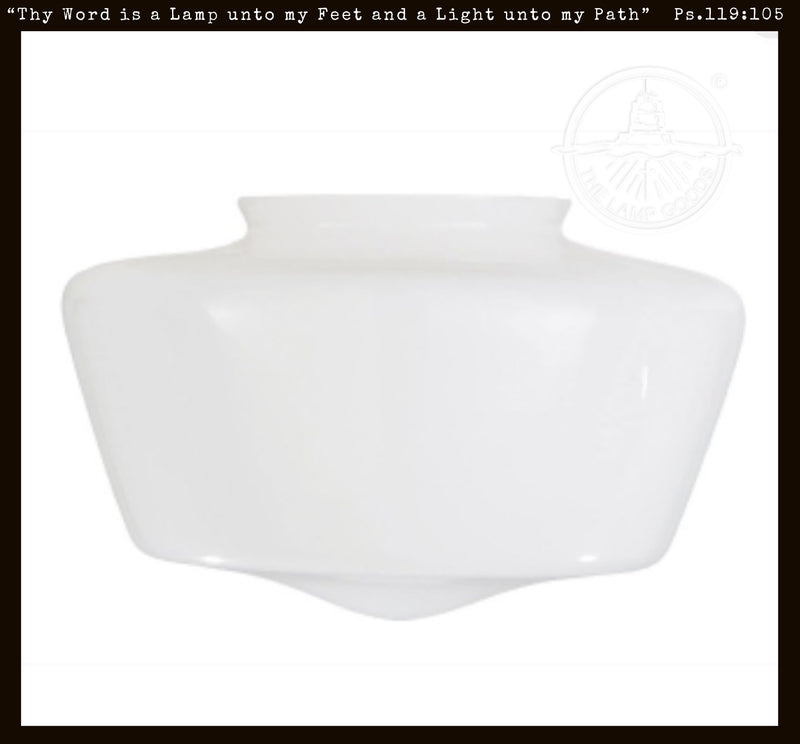 Milk Glass Opal Glass Schoolhouse Shade Replacement - The Lamp Goods