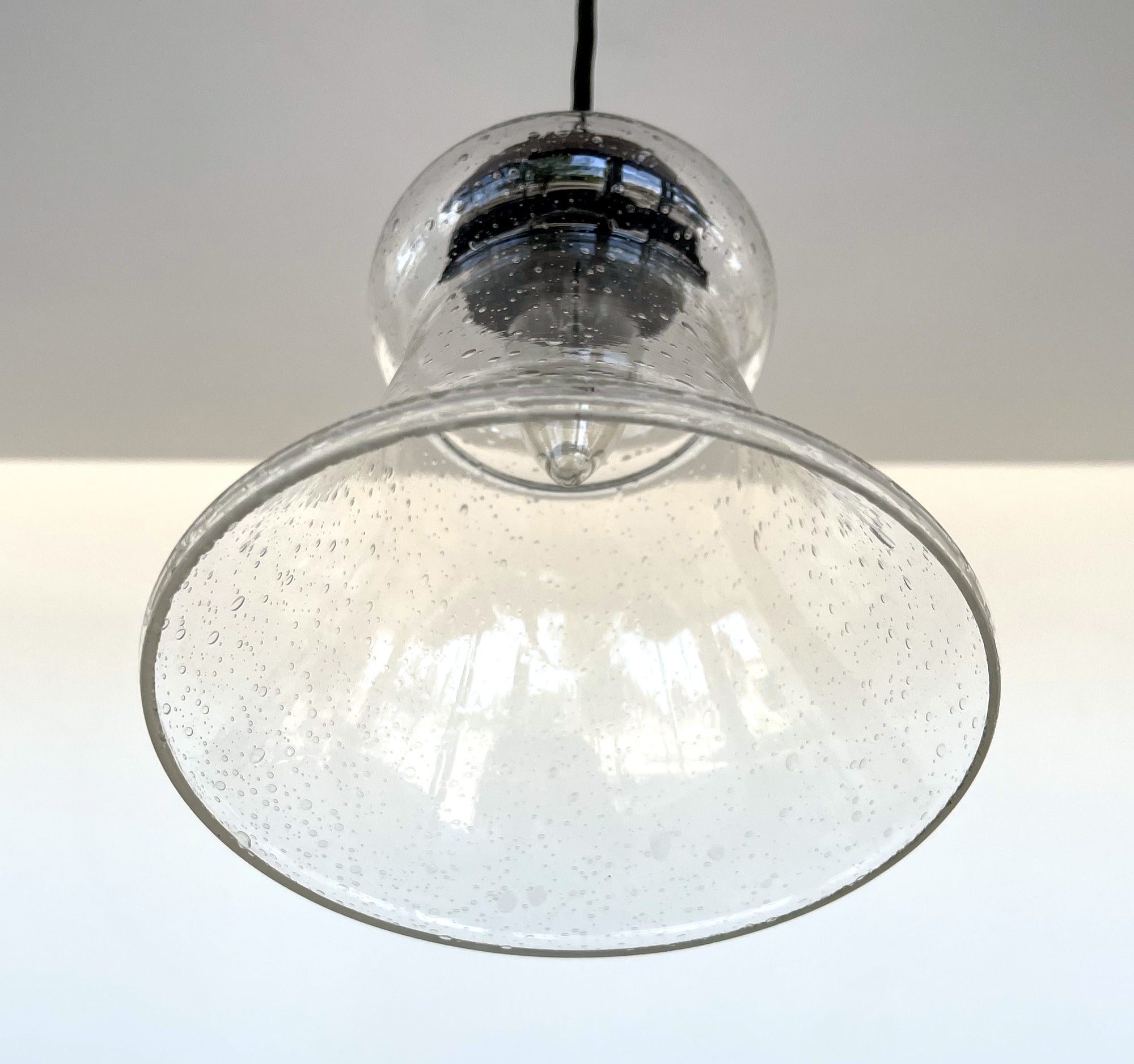 Antique Seeded Clear Glass Pendant Light