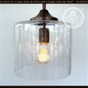 BRUSHED COPPER SEEDED Glass Shade Pendant Light