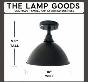 Large Black Enamel Farmhouse Ceiling Light
