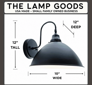 Large Black Enamel Farmhouse Wall Sconce Lighting - The Lamp Goods