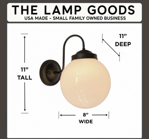 Large Modern Globe Wall Sconce | 8"W