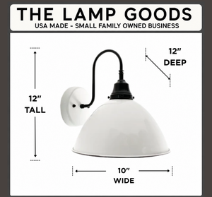 Large White Enamel Wall Sconce Light