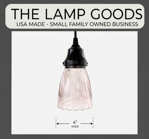 Lavender Ribbed Flower Glass Pendant - The Lamp Goods