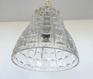 Brass DIAMOND LEADED GLASS Antique 1970s Pendant Chandelier Light