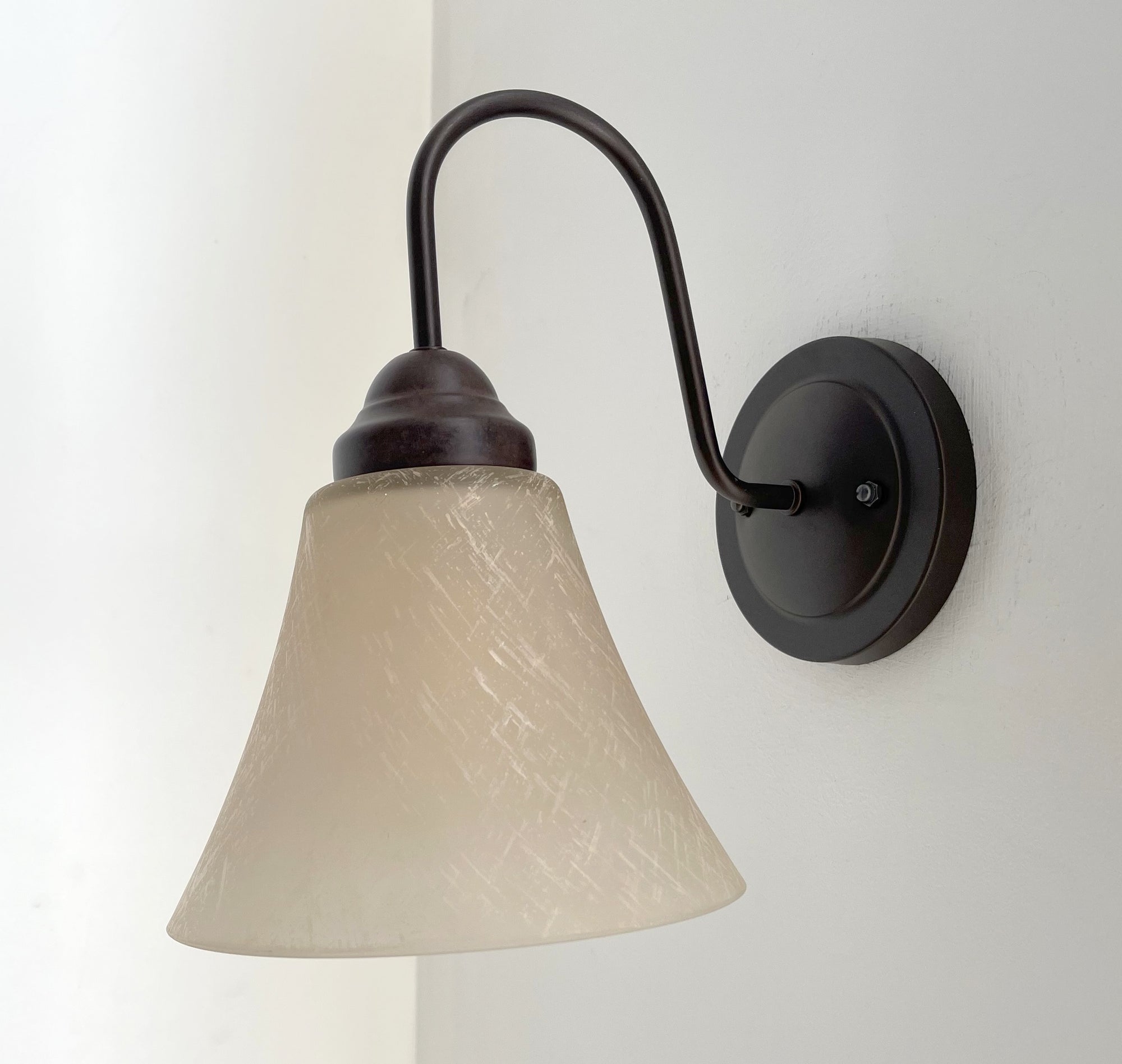 Modern Farmhouse LINEN Glass Wall Sconce Lighting Fixture