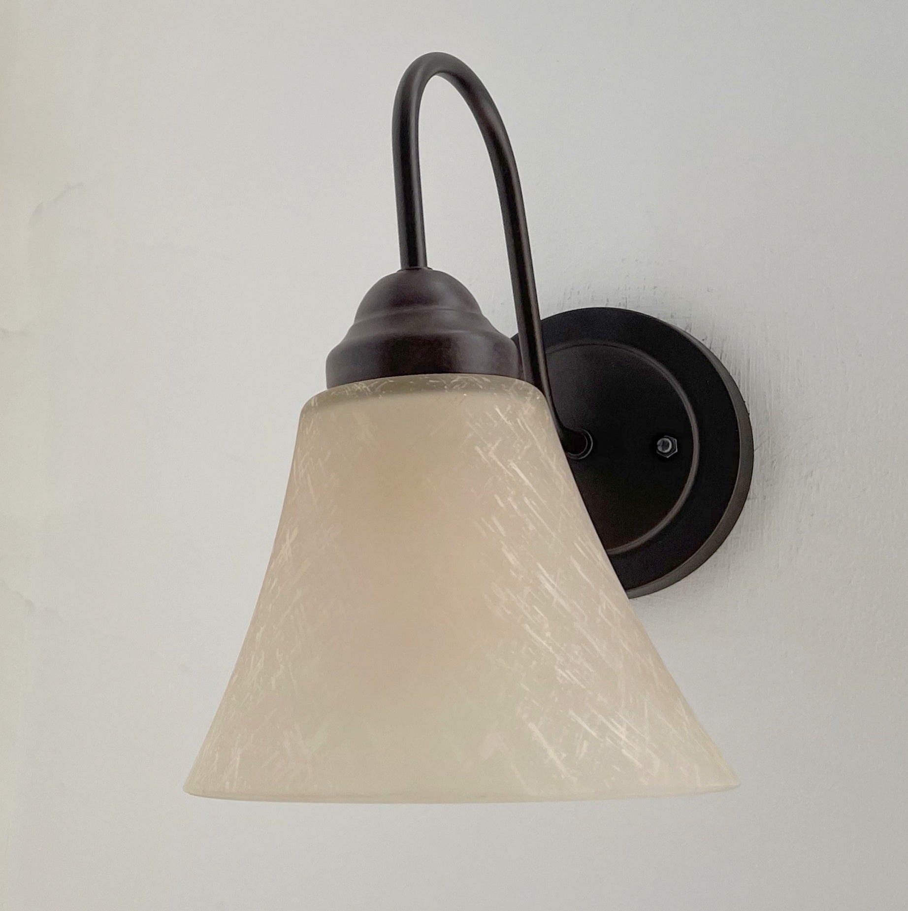 Modern Farmhouse LINEN Glass Wall Sconce Lighting Fixture