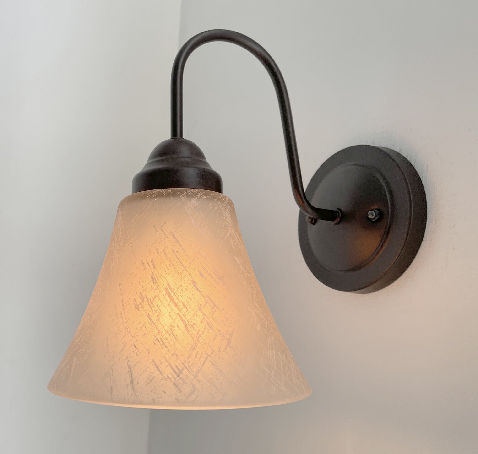 Modern Farmhouse LINEN Glass Wall Sconce Lighting Fixture