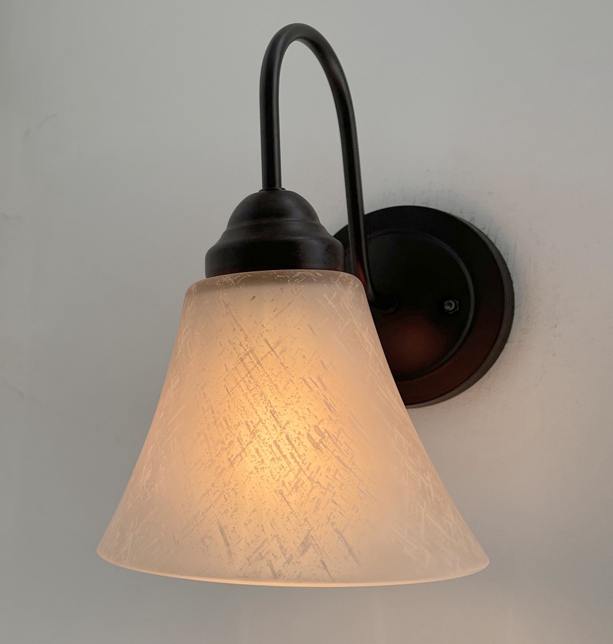 Modern Farmhouse LINEN Glass Wall Sconce Lighting Fixture