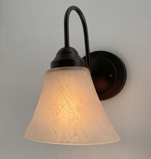 Modern Farmhouse LINEN Glass Wall Sconce Lighting Fixture