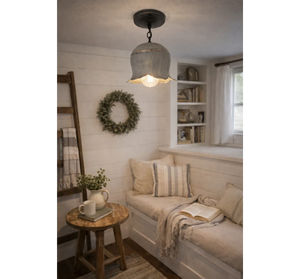 Lotus Galvanized Ceiling Light with Chain