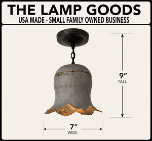 Lotus Galvanized Ceiling Light with Chain
