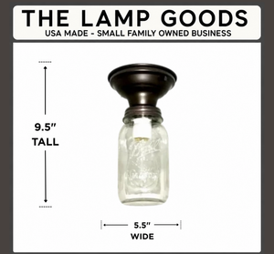 Mason Jar New Quart Ceiling LIGHT Flush Mount