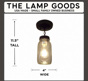 Mason Jar New Quart Ceiling LIGHT With Chain