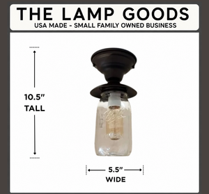 Mason Jar New Quart Outdoor Porch Farmhouse Ceiling Light Fixture - The Lamp Goods