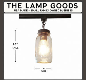 Mason Jar TRACK LIGHTING New Quart Single
