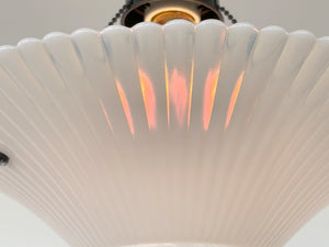RARE FIND Gorgeous Suspended 1940's Milk Glass Shade Ceiling Light