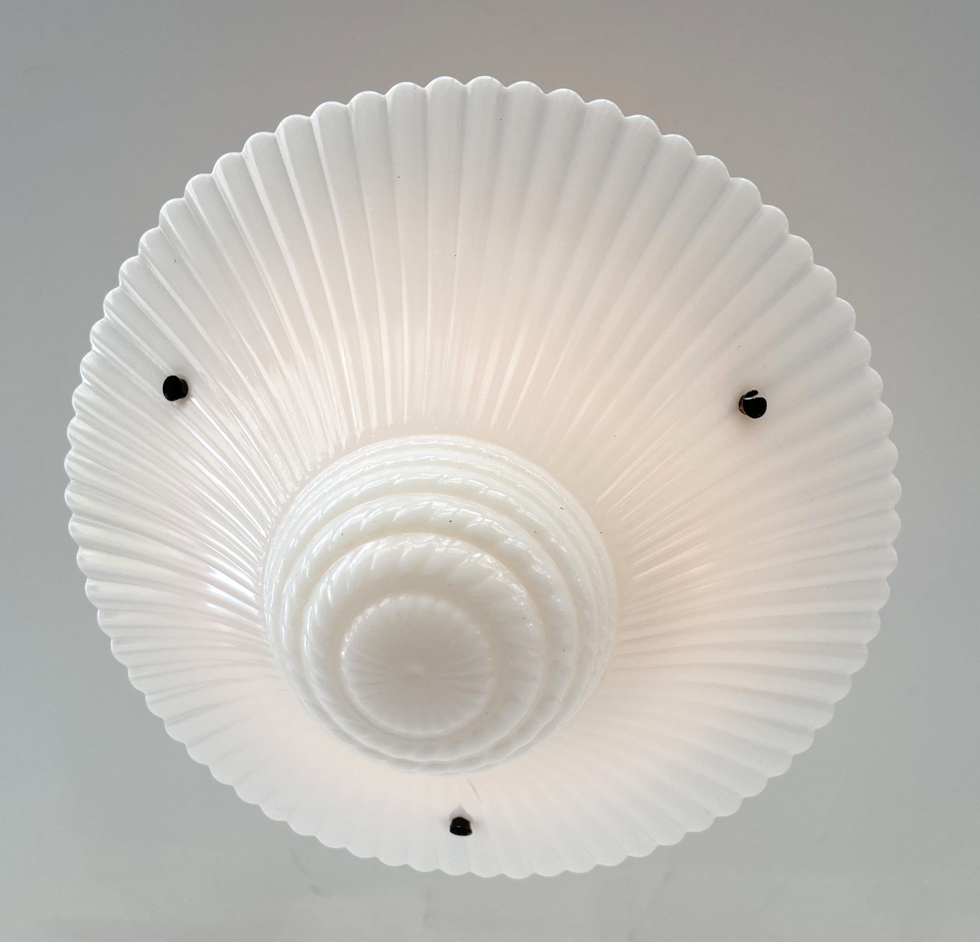 RARE FIND Gorgeous Suspended 1940's Milk Glass Shade Ceiling Light