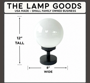 Milk Glass Globe 8" Table Lamp Fixture