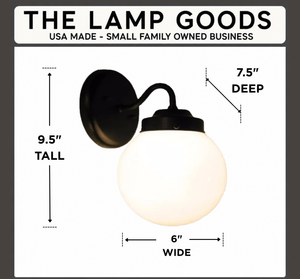 Milk Glass Globe Wall Light | 6" Sconce - The Lamp Goods