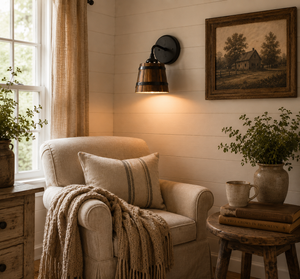 Mini Wooden Barrel Wall Sconce