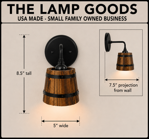 Mini Wooden Barrel Wall Sconce