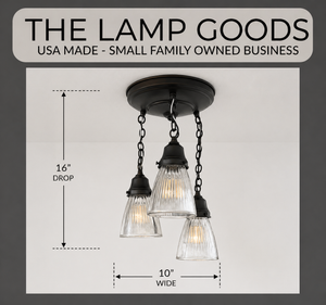 Minimalist Holophane Ceiling Light Trio - The Lamp Goods